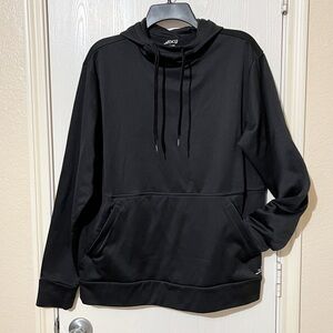 [BCG] Men's Mock Neck Sweatshirt Black Athletic Hoodie Kangaroo Pocket Medium